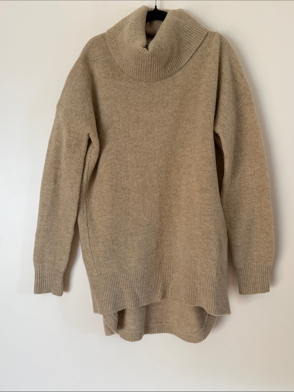 Madewell Beige 100% Lamb Wool Cowl Neck Sweater